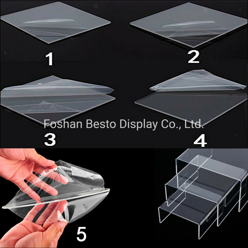 Clear 3 Tier Set Acrylic Display for Shoes, Jewelry, Gift in Supermarket/Shops/Storage/Showroom