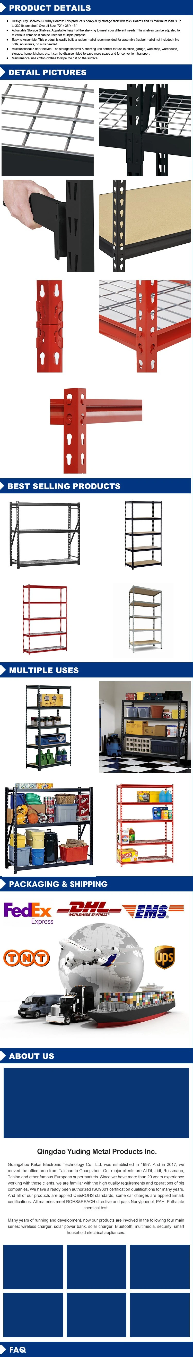 Light Heavy Duty 5 Layer Level Boltless Black Angle Iron Steel Metal 5 Tier Warehouse Storage Racks