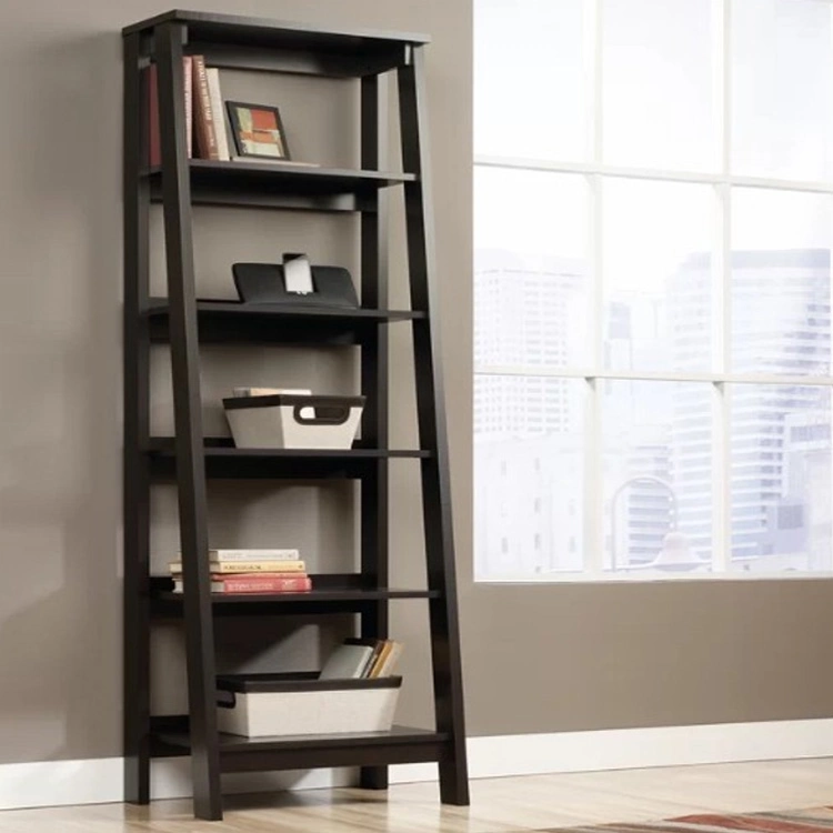 Home Office Furniture Modern Wood Ladder Bookcase Shelf Storage