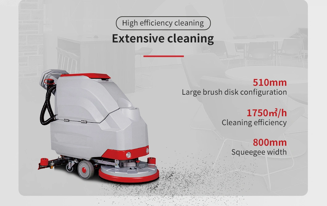 Walk Behind Floor Washing Scrubber Cleaning Equipment for Shopping Malls Supermarket Parking Lot