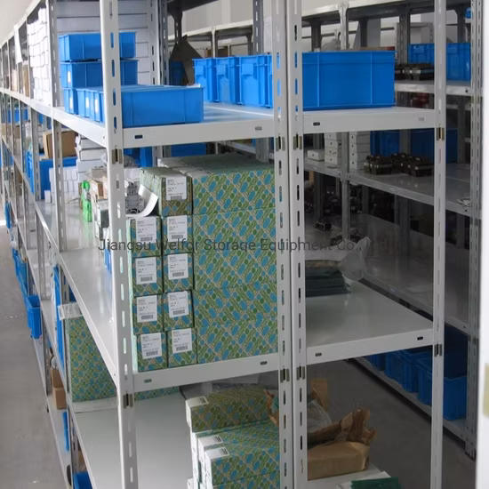 Estante de ángulo ranurado de acero ligero para almacenamiento de almacén