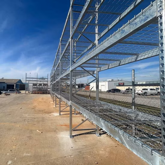Estantería de paletas galvanizadas de metal resistente para uso en exteriores