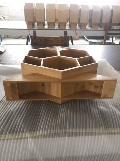 Estante de exhibición de botella de vino de madera de encimera de alta calidad personalizado para el día de Navidad