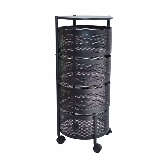 Carro de almacenamiento de cocina de plástico móvil multifunción, estante de cocina para frutas y verduras con ruedas